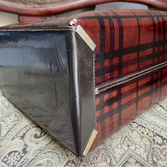 VTG Rare Burberry Brown House Check Top Handle Structured Bag Authentic w/ COA - Picture 10 of 16